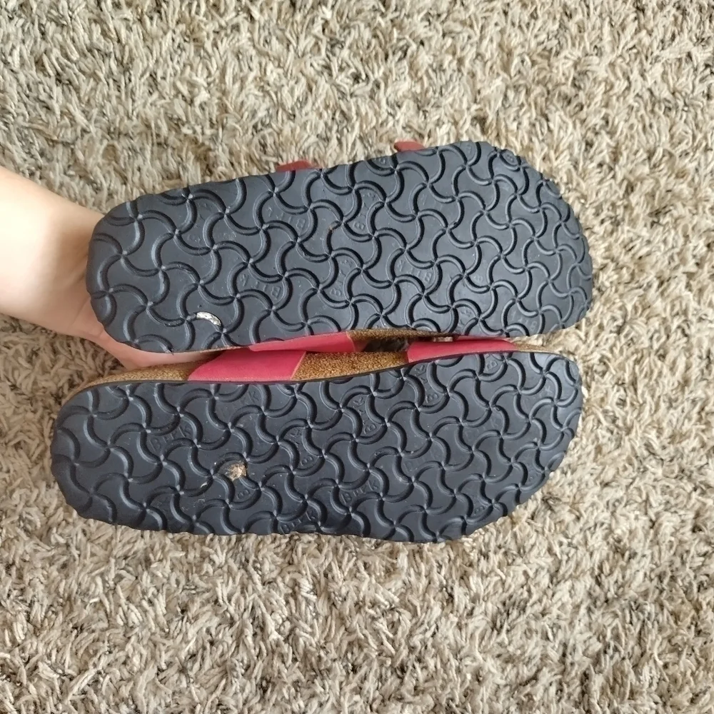 Birkenstock Sydney 2 strap red/pink sandals women's Sz 11